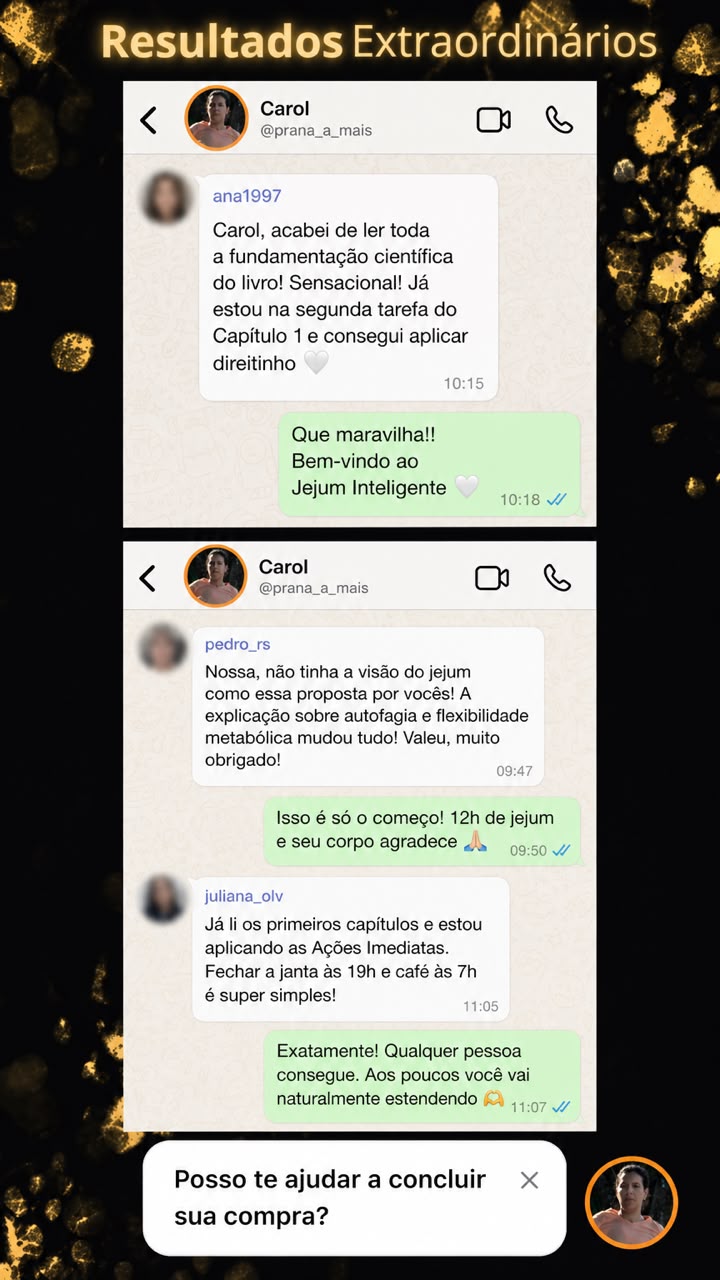 Depoimentos de alunas e alunos sobre o Jejum Inteligente